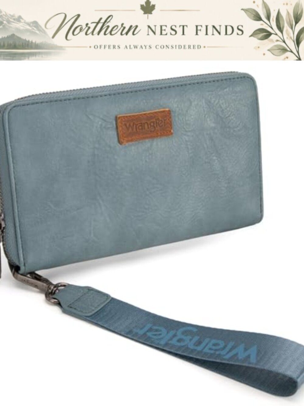 Womens Leather Wristlet Long Purse Clutch Credit Card Holder Vegan